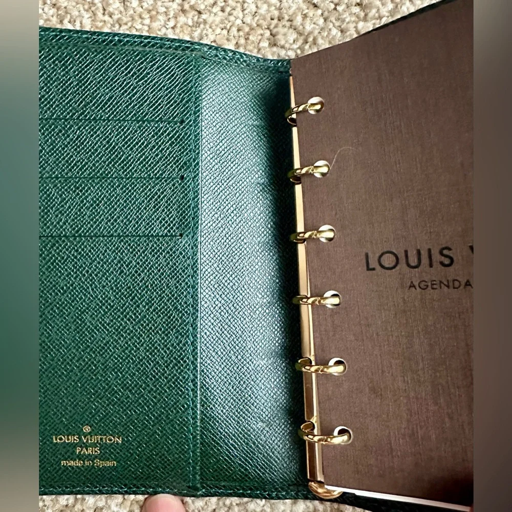 Louis Vuitton Agenda PM Green Taiga Leather